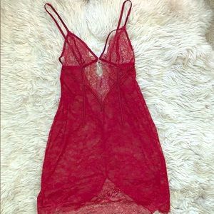Victoria secret Red lace babydoll nightgown Size:S